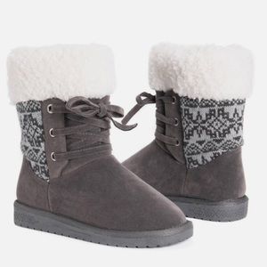 Muk Luks Women's Faux Fur Lined Lace up Bootie